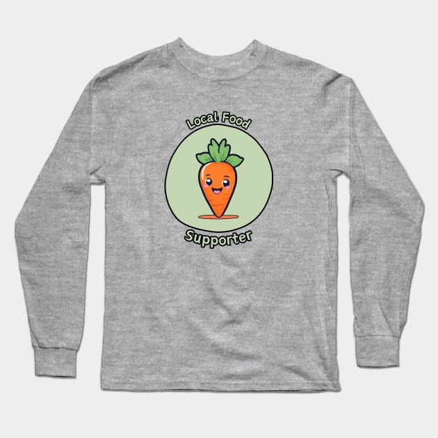 Local Food Supporter - Carrot Long Sleeve T-Shirt by Craftix Design